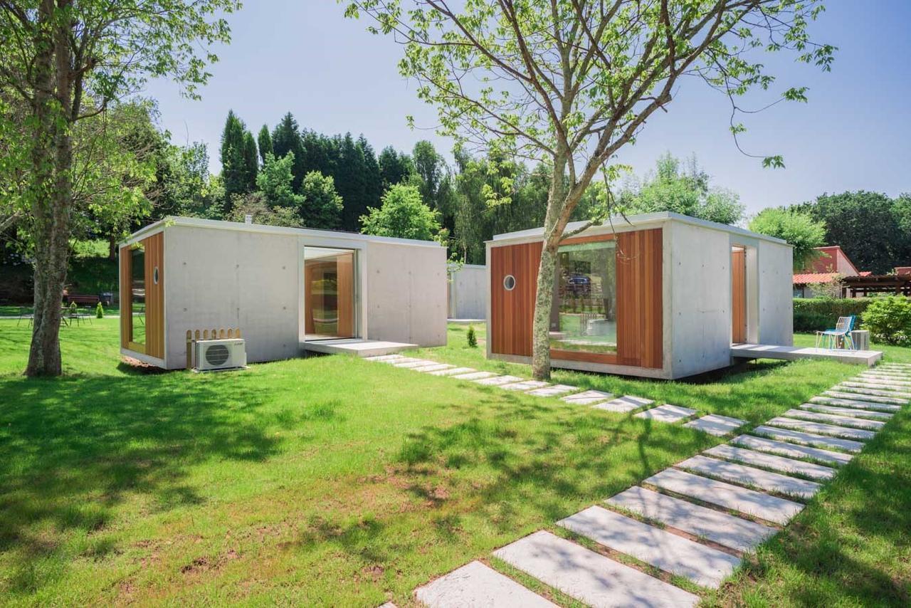 Bungalow Camping Los Manzanos Santa Cruz de Oleiros Exteriér fotografie